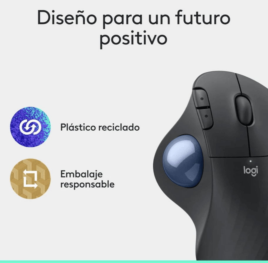 MOUSE LOGITECH M575S TRACKBALL INALAMBRICO ERGO USB/BLUETOOTH/GRAFITO BOLA AZUL — imagen 8