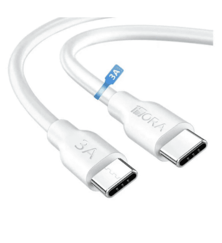 CABLE TIPO C A TIPO C 3AMP 1M BLANCO — imagen 2