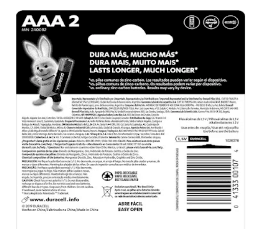 PILA TRIPLE AAA DURACELL — imagen 3