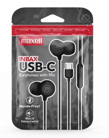 AUDIFONO INBAX USB-C NEGRO MAXELL — imagen 2