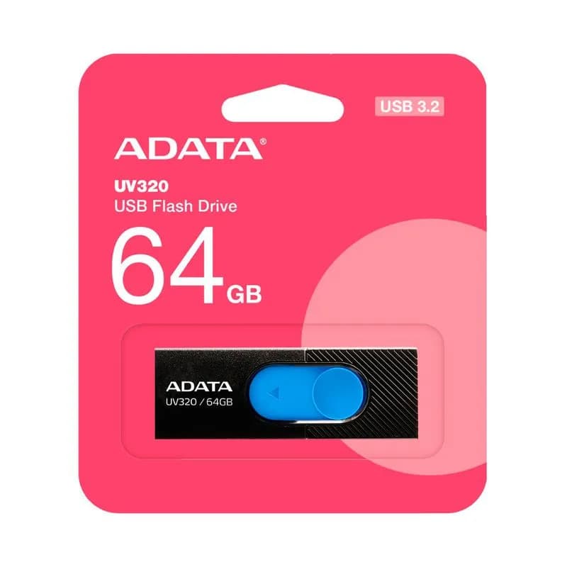 MemoriaUSB_Adata_uv320NegraAzul64GB_box