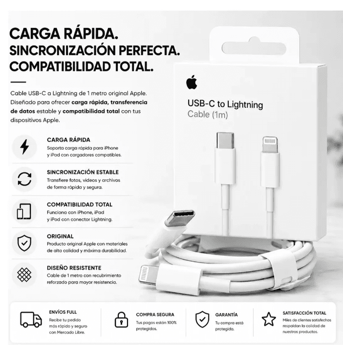 CABLE C A LIGHTNING APPLE — imagen 4