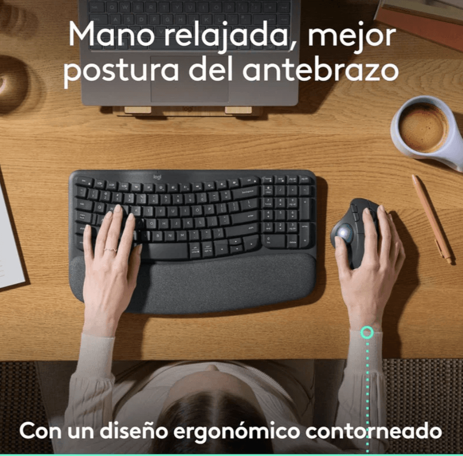 MOUSE LOGITECH M575S TRACKBALL INALAMBRICO ERGO USB/BLUETOOTH/GRAFITO BOLA AZUL — imagen 2