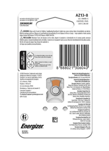PILA AUDICION #13 ENERGIZER X 8 UND — imagen 2