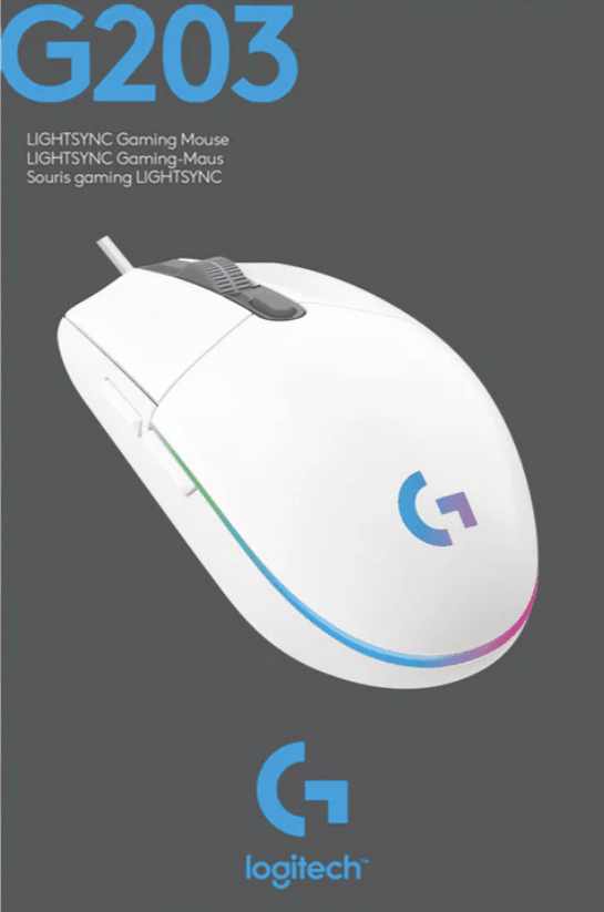 MOUSE GAMING LOGITECH G203 BLANCO/CABLE/USB/RGB — imagen 9