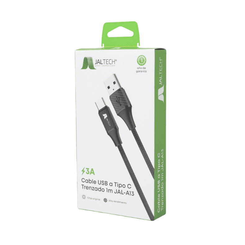 CABLE USB A TIPO C TRENZADO 1M 3A — imagen 3