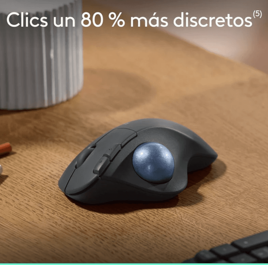 MOUSE LOGITECH M575S TRACKBALL INALAMBRICO ERGO USB/BLUETOOTH/GRAFITO BOLA AZUL — imagen 6