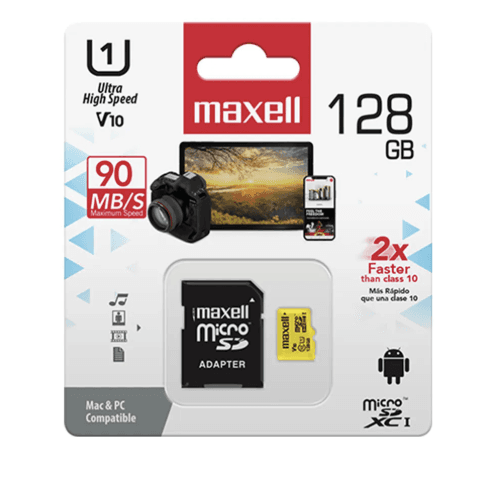 TARJETA MICRO SD 128GB MAXELL 90MB/S