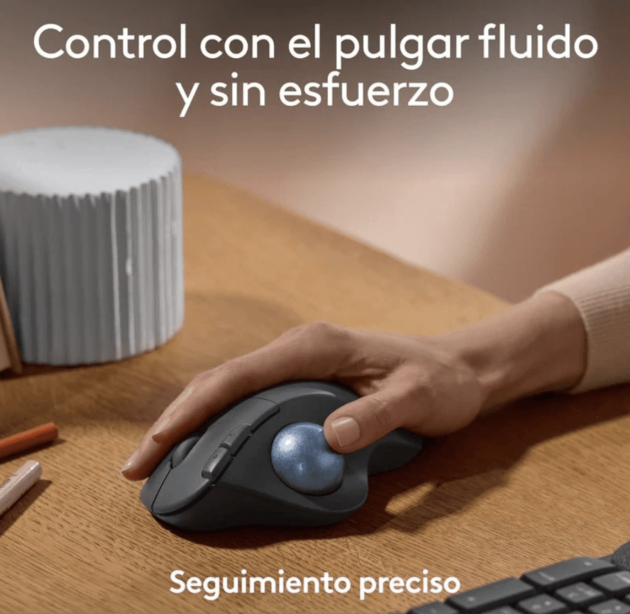 MOUSE LOGITECH M575S TRACKBALL INALAMBRICO ERGO USB/BLUETOOTH/GRAFITO BOLA AZUL